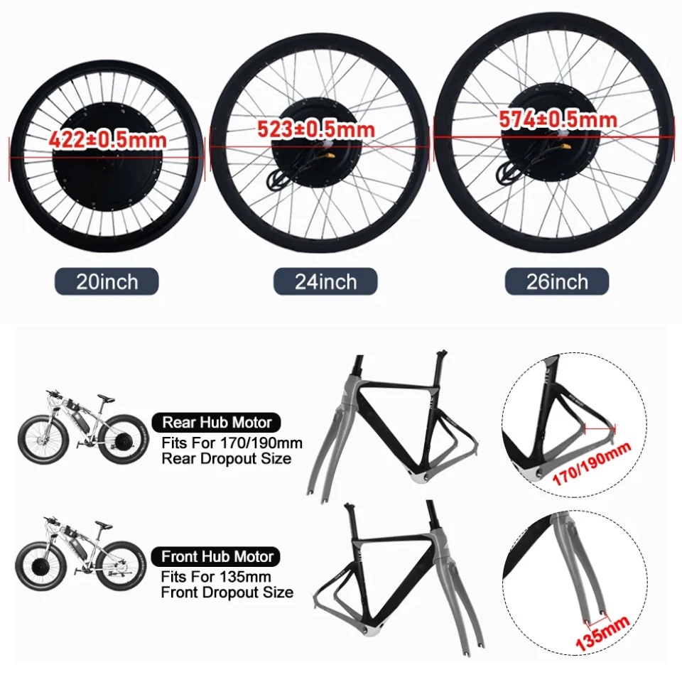 Zestaw do konwersji roweru na  – Ebike Conversion Kit 72V 3000W recenzja i cena