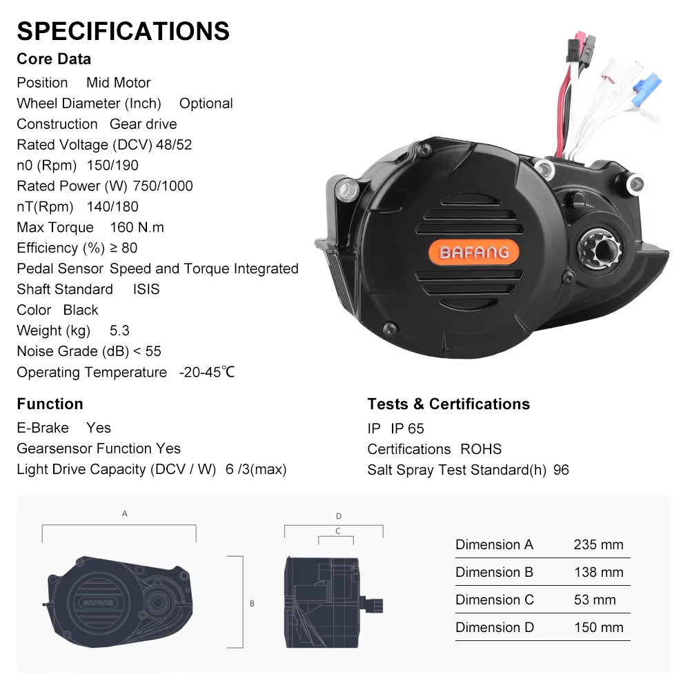 Zestaw do konwersji roweru na  – Mid Drive Motor Kit 52V 1000W recenzja i cena